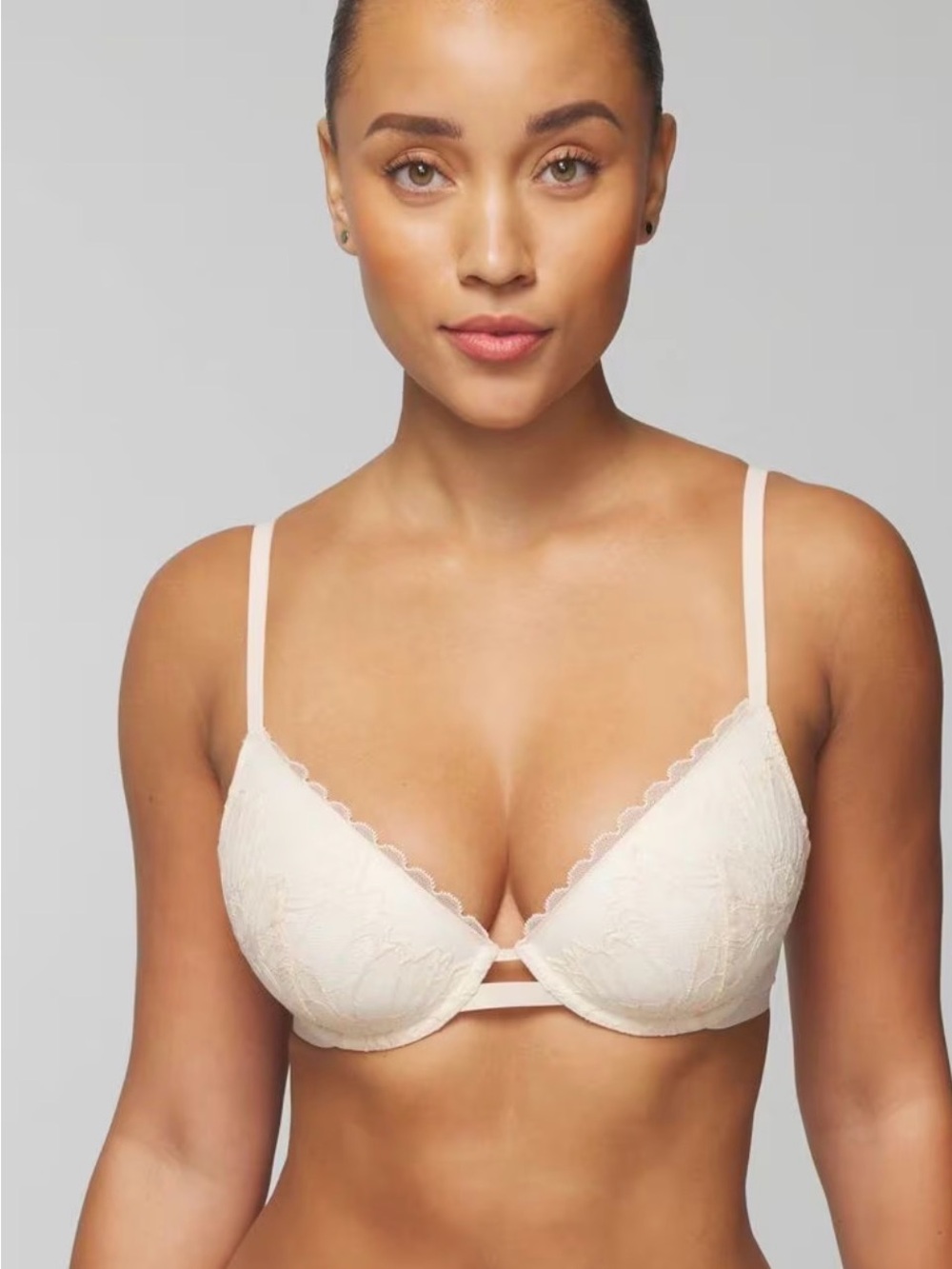 Soma Women’s Lightly Lined Plunge Bra Pale Sand Underwire Convertible 36B Beige